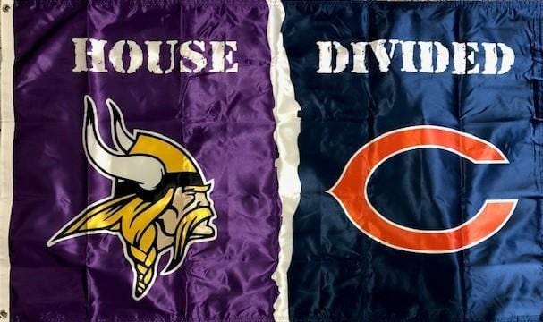 Bears vs Vikings Rivalry 2 Sided 3x5 House Divided 274141 Heartland Flags