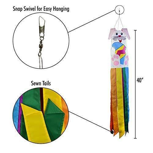 Bunny 3D Windsock Easter Decoration 40 Inches 5052 Heartland Flags