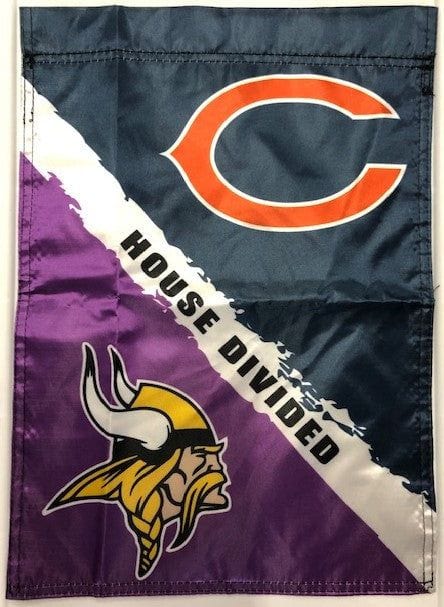 Chicago Bears Minnesota Vikings House Divided Garden Flag 2 Sided Rivalry 810996 Heartland Flags