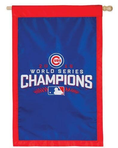 Chicago Cubs 2016 World Series Champions Flag, 2 Sided House Banner 154204WS Heartland Flags