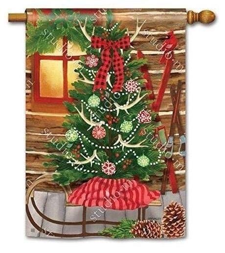 Christmas At The Cabin Flag 2 Sided 90124 Heartland Flags