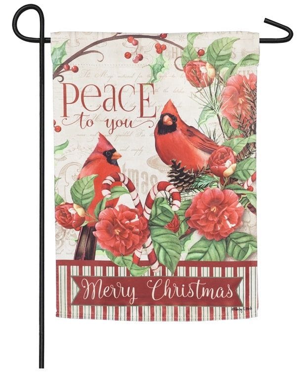 Christmas Peace To You Garden Flag 2 Sided Cardinals 14S8218 Heartland Flags