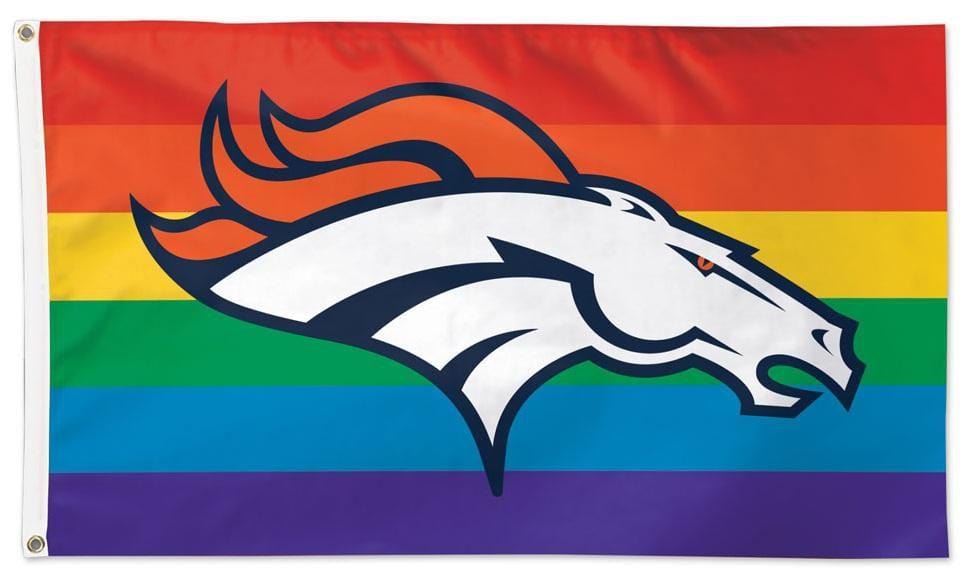 Denver Broncos Flag 3x5 Pride Rainbow 32391321 Heartland Flags