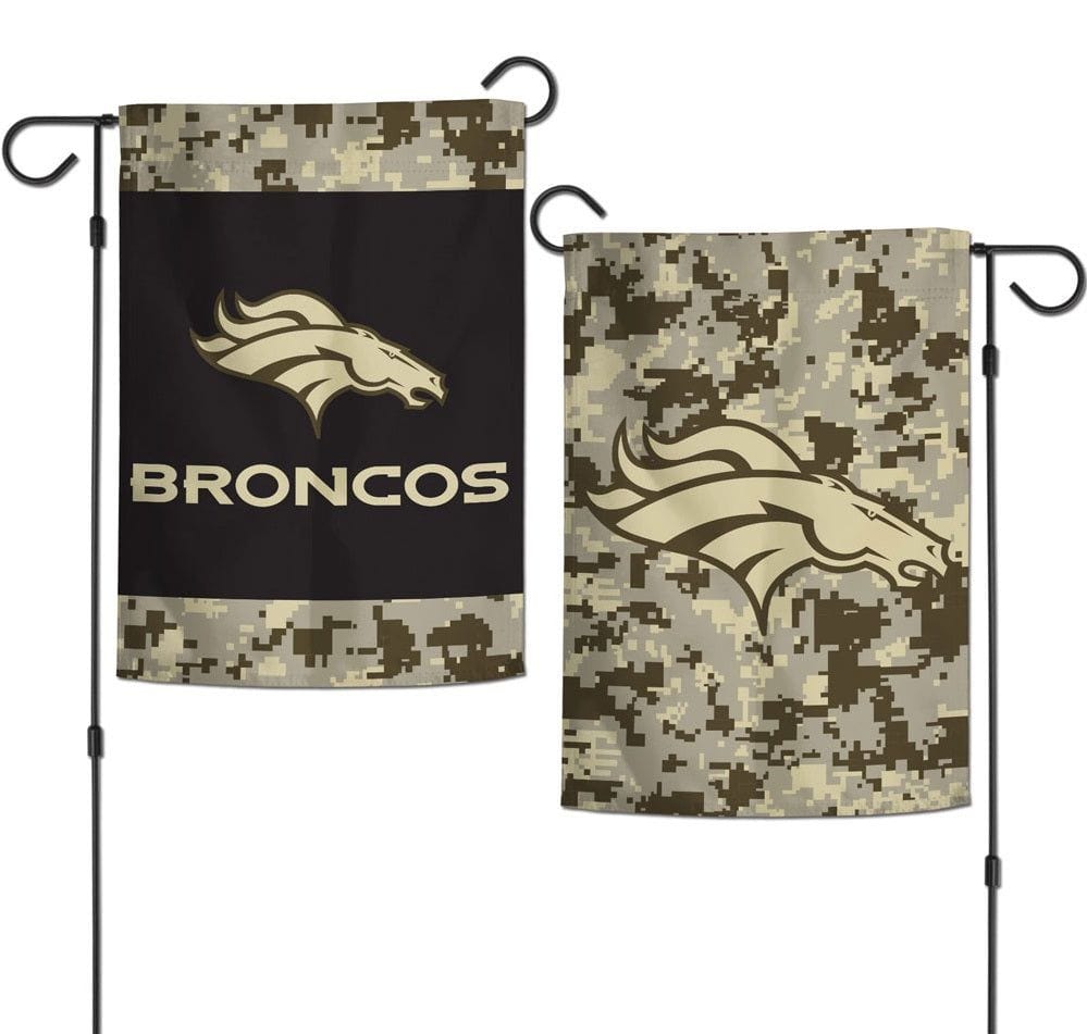 Denver Broncos Garden Flag 2 Sided Camo Military Tribute 53986322 Heartland Flags