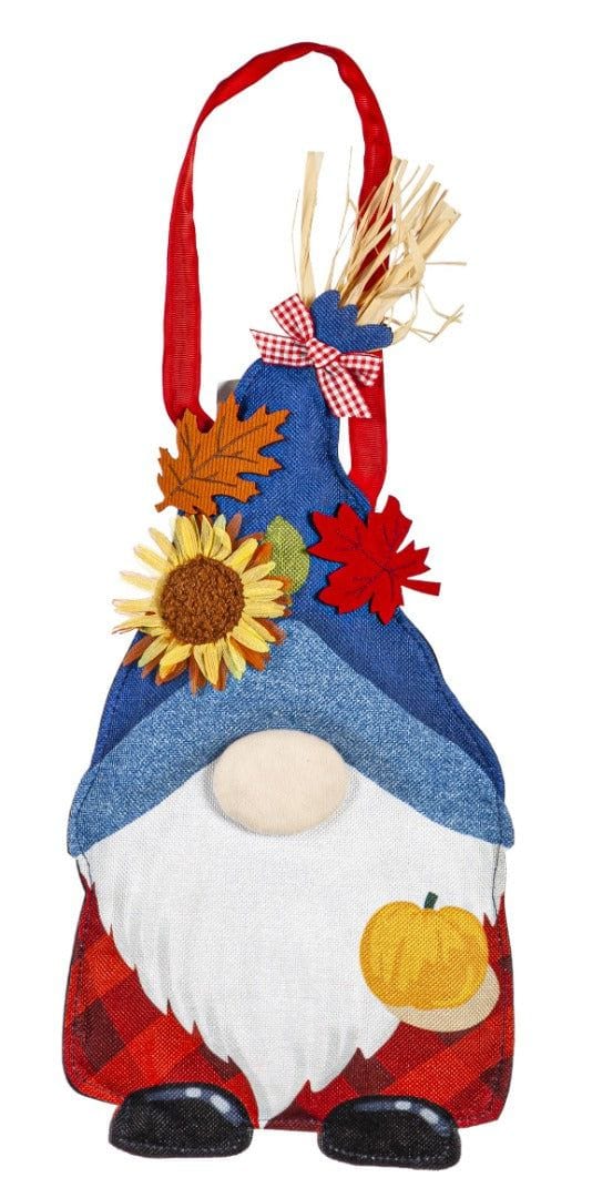 Fall Give Thanks Gnome Door Decoration Hanger Burlap 2DHB2293 Heartland Flags