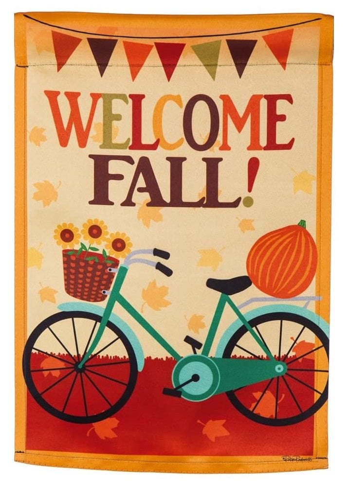 Fall Welcome Bicycle Garden Flag 2 Sided Autumn 14S8216 Heartland Flags