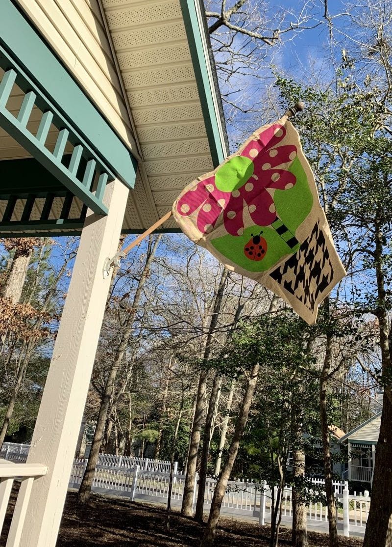 Flower Pot Flag 2 Sided Burlap House Banner Ladybug 13B2976 Heartland Flags