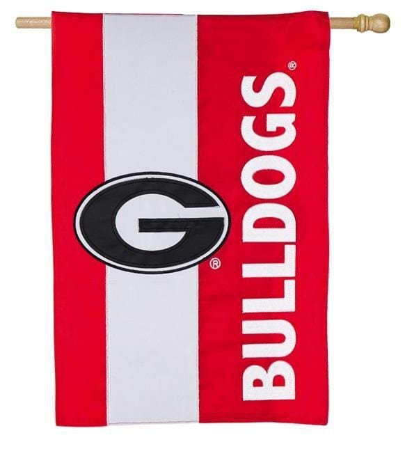 Georgia Bulldogs Flag 2 Sided Embellished G Logo Applique House Banner 15SF914 Heartland Flags