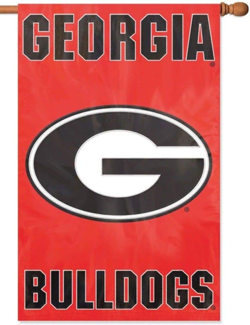 Georgia Bulldogs Red House Flag 2 sided Appliqued AFGA Heartland Flags