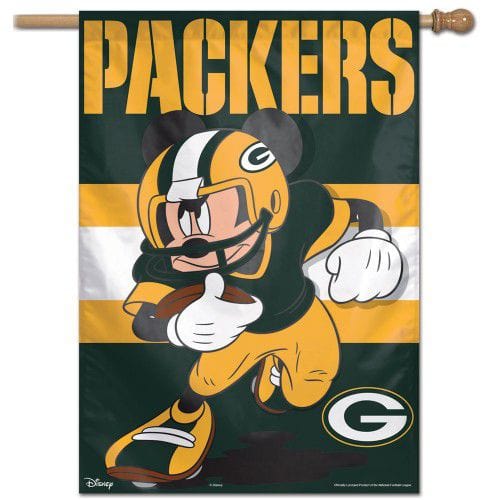 Green Bay Packers Flag Mickey Mouse Football Banner 51742117 Heartland Flags