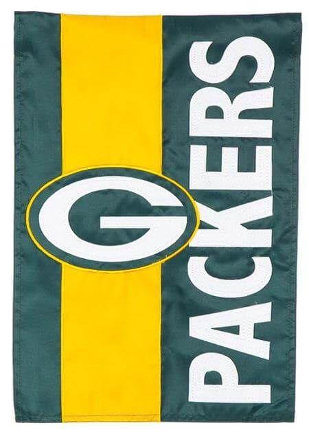 Green Bay Packers Garden Flag 2 Sided Embellished Logo Applique 16SF3811 Heartland Flags