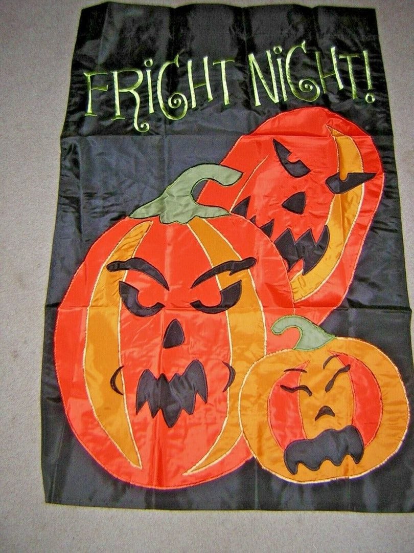 Halloween Fright Night Flag Applique House Banner HeartlandFlags