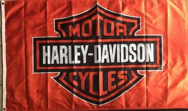 Harley Davidson Orange Flag 2 Sided 547704 Heartland Flags