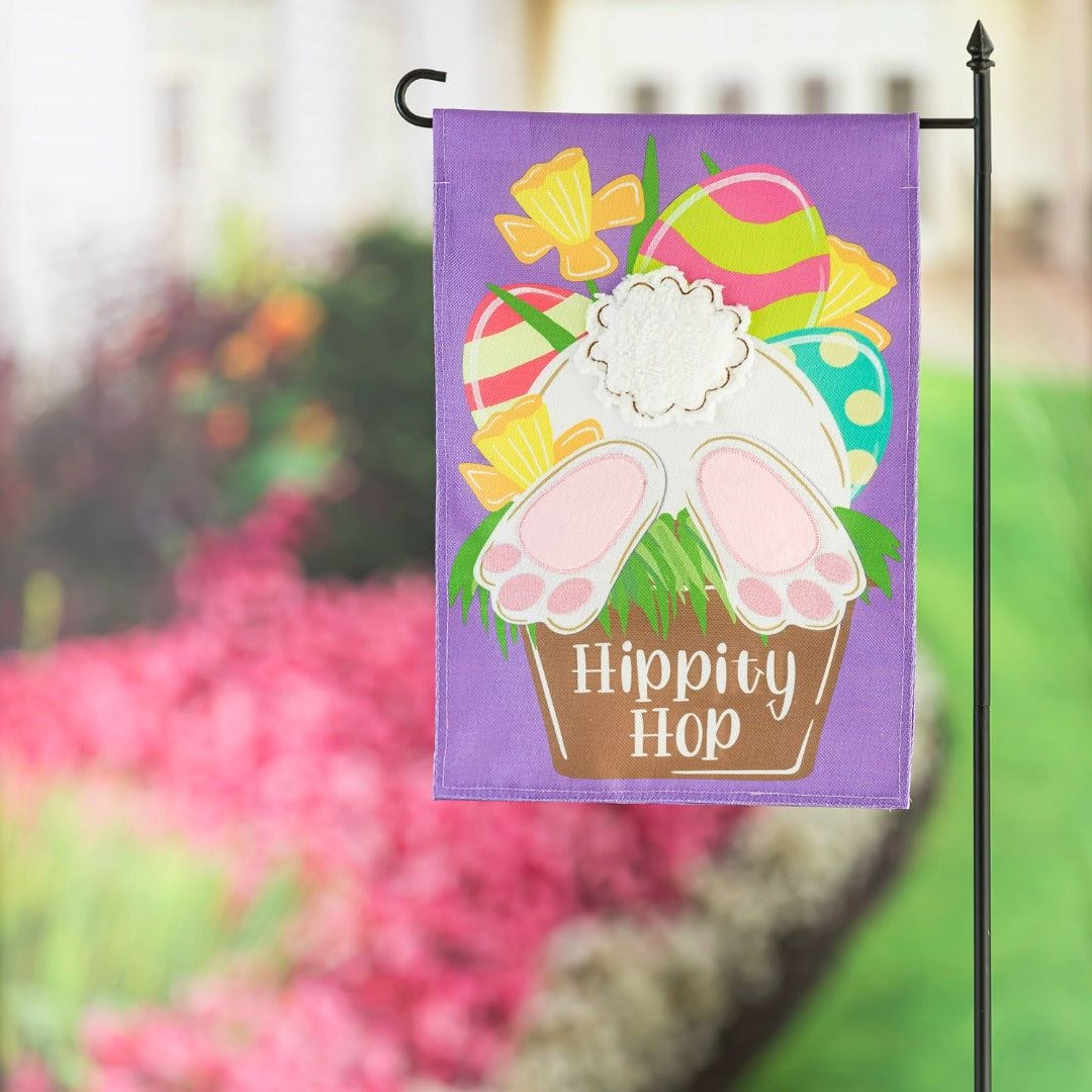 Hip Hop Bunny Easter Garden Flag 2 Sided Burlap 14B10707 Heartland Flags