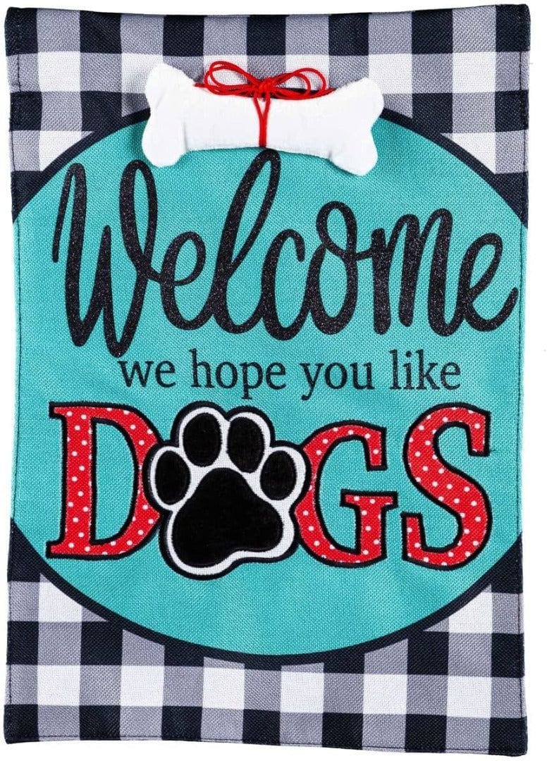 Hope You Like Dogs Garden Flag 2 Sided Burlap Welcome 14B10187 Heartland Flags