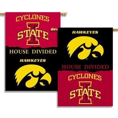 House Divided Flag Iowa vs Iowa State 2 Sided House Banner 96922 Heartland Flags