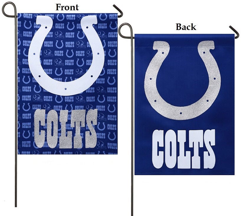 Indianapolis Colts Garden Flag 2 Sided Glitter 14S3813BL Heartland Flags