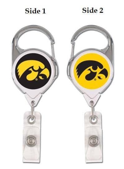 Iowa Hawkeyes 2 Sided Black and Gold Retractable Badge Holder 47064016 Heartland Flags