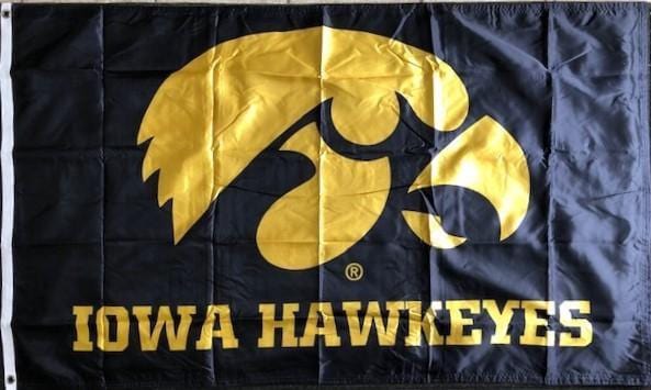 Iowa Hawkeyes Flag 2 Sided Black 2x3 and 3x5 376960 Heartland Flags