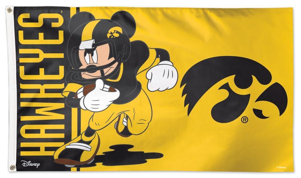 Iowa Hawkeyes Flag 3x5 Mickey Mouse Football 78134117 Heartland Flags