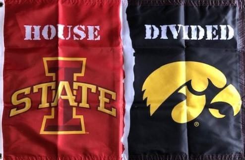 Iowa State vs Iowa House Divided Flag Rivalry 2 Sided Various Sizes 577552 Heartland Flags