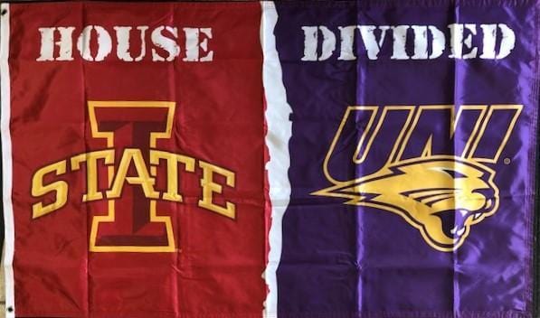 Iowa State vs UNI House Divided Flag 3x5 Rivalry 2 Sided 976384 Heartland Flags