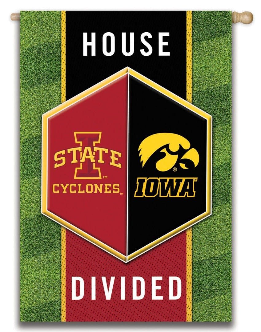 Iowa vs Iowa State House Divided Flag 2 Sided Banner 13S980962 Heartland Flags