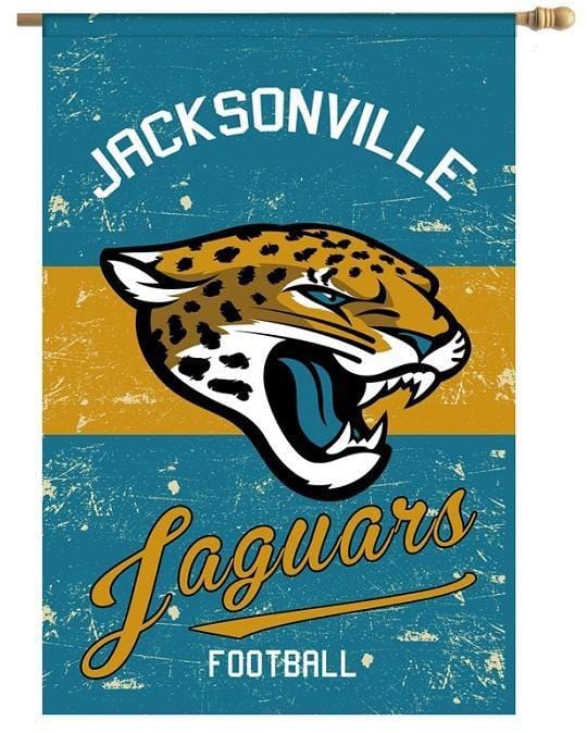 Jacksonville Jaguars Banner 2 Sided Distressed Vintage Logo Flag 13L3814VINT Heartland Flags