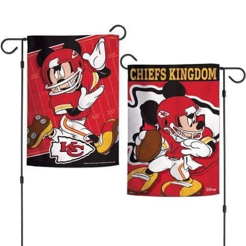 Kansas City Chiefs 2 Sided Garden Flag Mickey Mouse Football 71592117 Heartland Flags