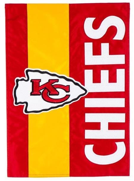Kansas City Chiefs Garden Flag 2 Sided Embellished Logo 16SF3815 Heartland Flags