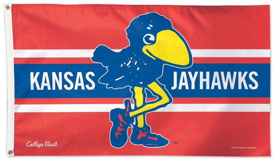 Kansas Jayhawks Flag 3x5 Vintage Throwback Logo 08632115 Heartland Flags