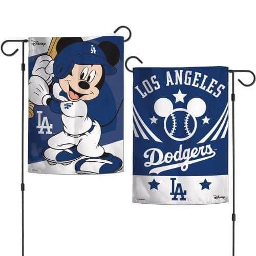 Los Angeles Dodgers Garden Flag 2 Sided Mickey Mouse Disney 89015118 Heartland Flags