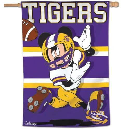 LSU Banner Mickey Mouse Tigers Football House Flag 82348117 Heartland Flags