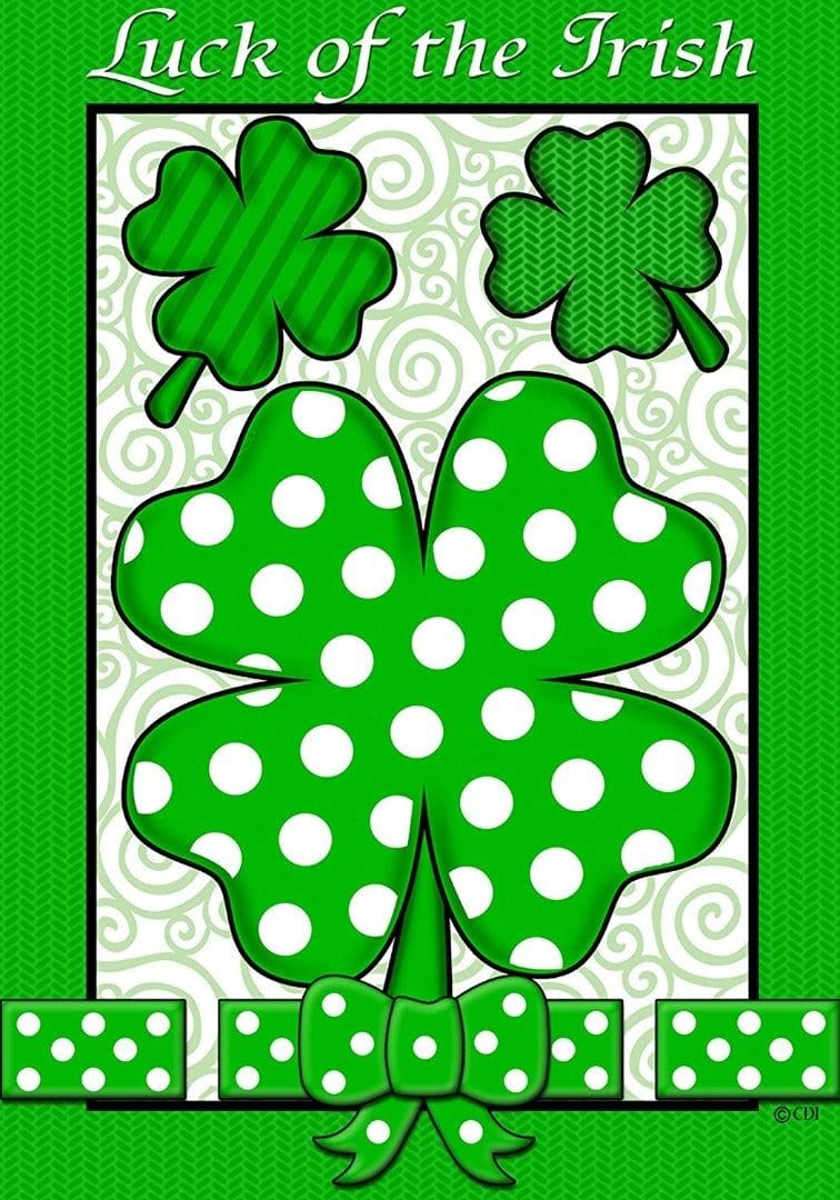 Luck of the Irish Flag Polka Dot Clover Banner 1586FL Heartland Flags