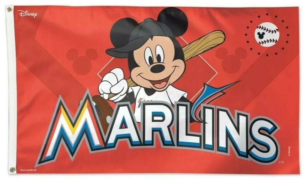 Miami Marlins Flag 3x5 Mickey Mouse Disney 76663118 Heartland Flags