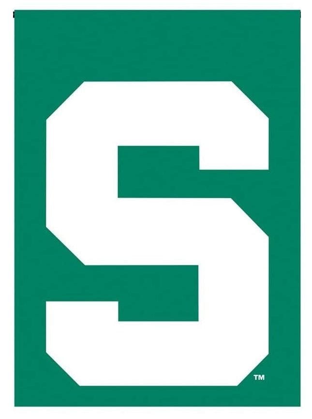 Michigan State Spartans Garden Flag 2 Sided S Logo 83029 Heartland Flags