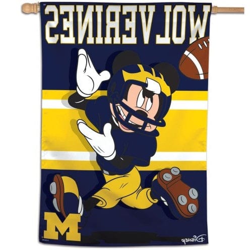 Michigan Wolverines Flag Mickey Mouse Football Banner 82349117 Heartland Flags