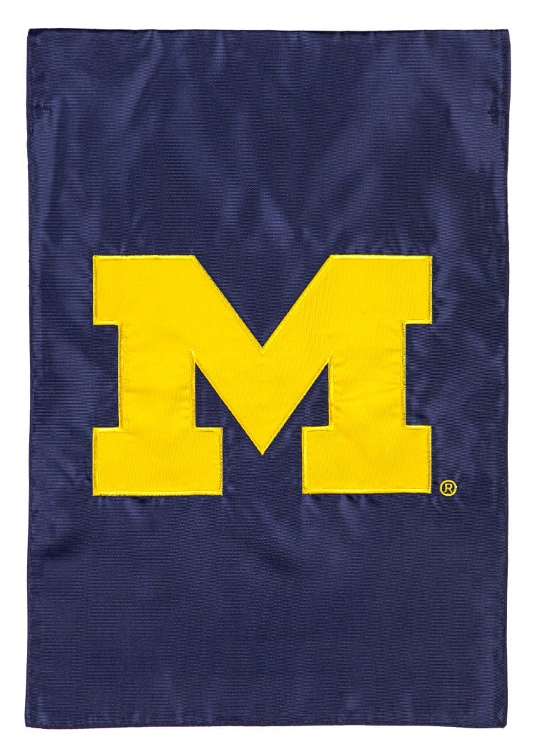Michigan Wolverines Garden Flag 2 Sided Applique Logo 16A920 Heartland Flags