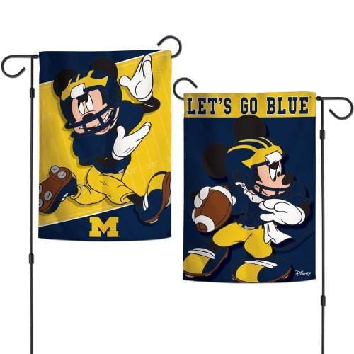Michigan Wolverines Garden Flag 2 Sided Mickey Mouse Disney 83967117 Heartland Flags