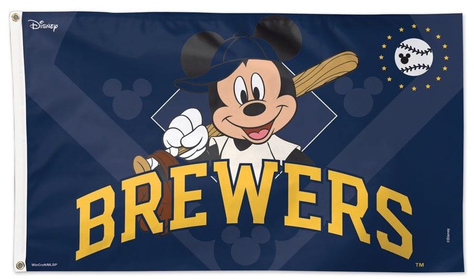 Milwaukee Brewers Flag 3x5 Mickey Mouse Disney 76650120 Heartland Flags
