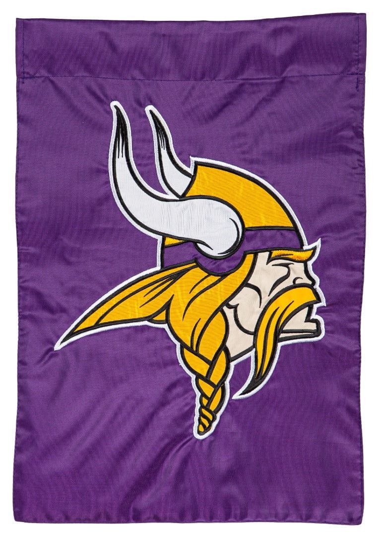 Minnesota Vikings Garden Flag 2 Sided Applique Logo 16A3817 Heartland Flags