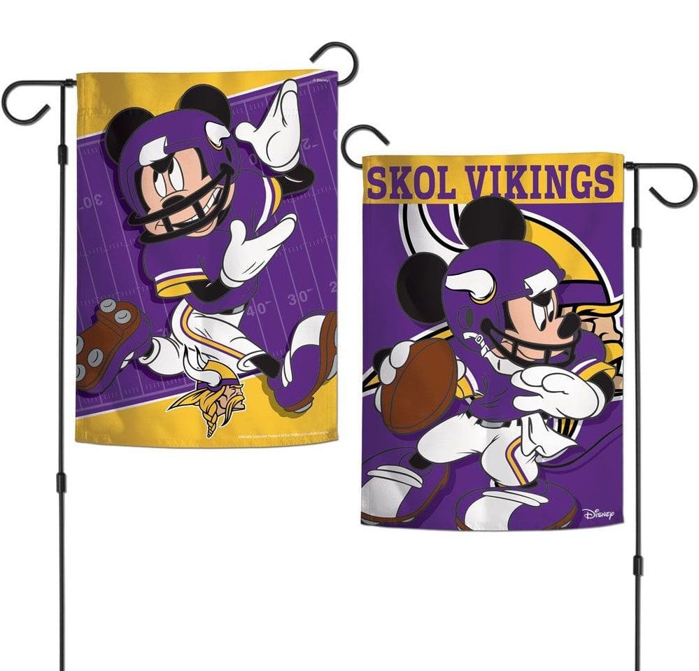 Minnesota Vikings Garden Flag 2 Sided Mickey Mouse Disney 71659117 Heartland Flags