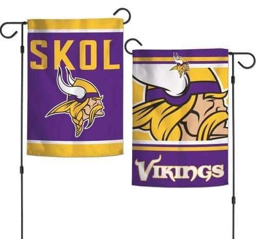 Minnesota Vikings Garden Flag 2 Sided SKOL Slogan 76097118 Heartland Flags