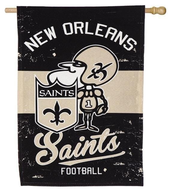New Orleans Saints Flag Sir Saint Logo 2 Sided Banner 13L3819VINT Heartland Flags
