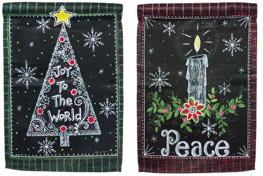 Peace Candle Christmas Garden Flag 2 Sided 14S3526FB Heartland Flags