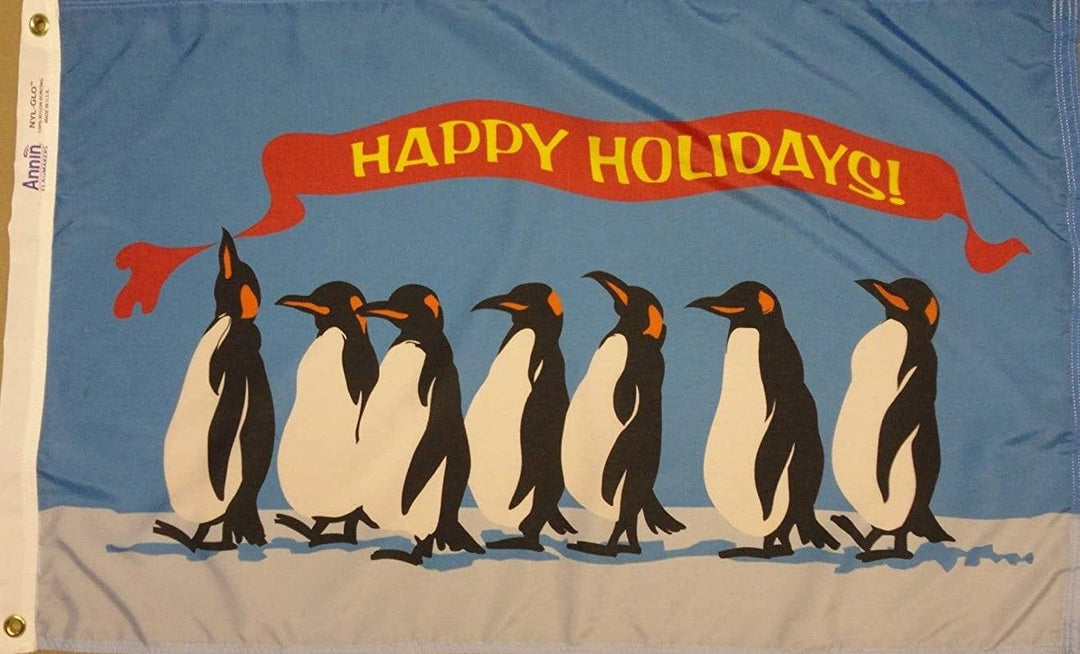 Penguins Happy Holidays Christmas Flag 2x3 97620 Heartland Flags