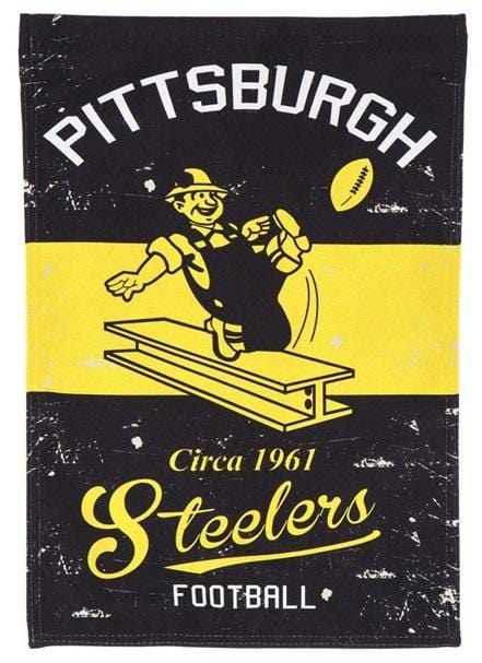 Pittsburgh Steelers Garden Flag Vintage Throwback Logo 2 Sided 14L3824VINT Heartland Flags