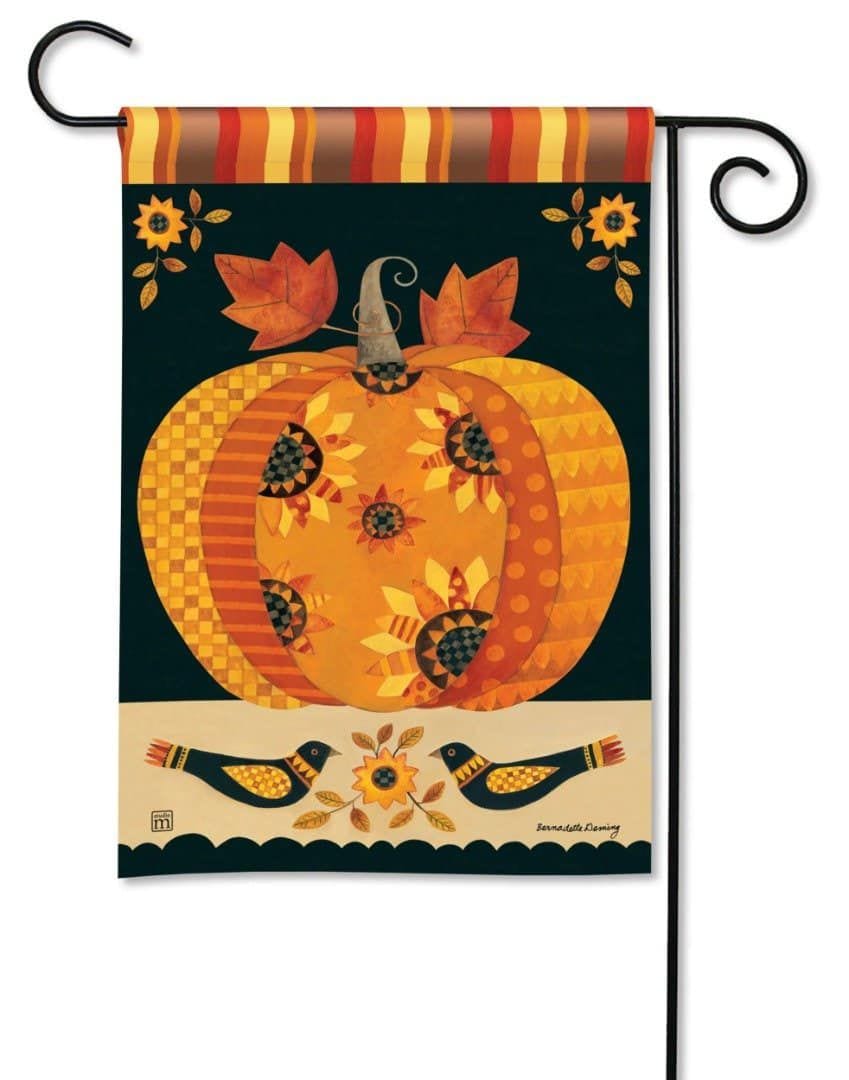 Primitive Harvest Garden Flag 2 Sided Pumpkin 33125 Heartland Flags