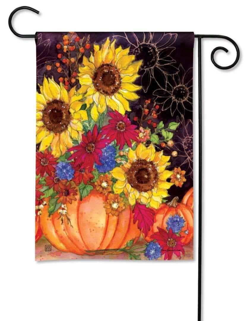 Pumpkin Bouquet Garden Flag 2 Sided Sunflowers 33164 Heartland Flags