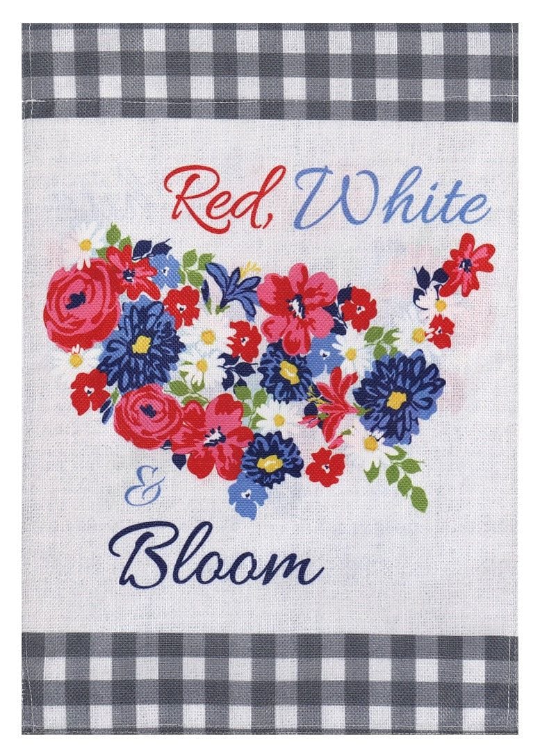 Red White Bloom Garden Flag 2 Sided Patriotic 14B9946 Heartland Flags